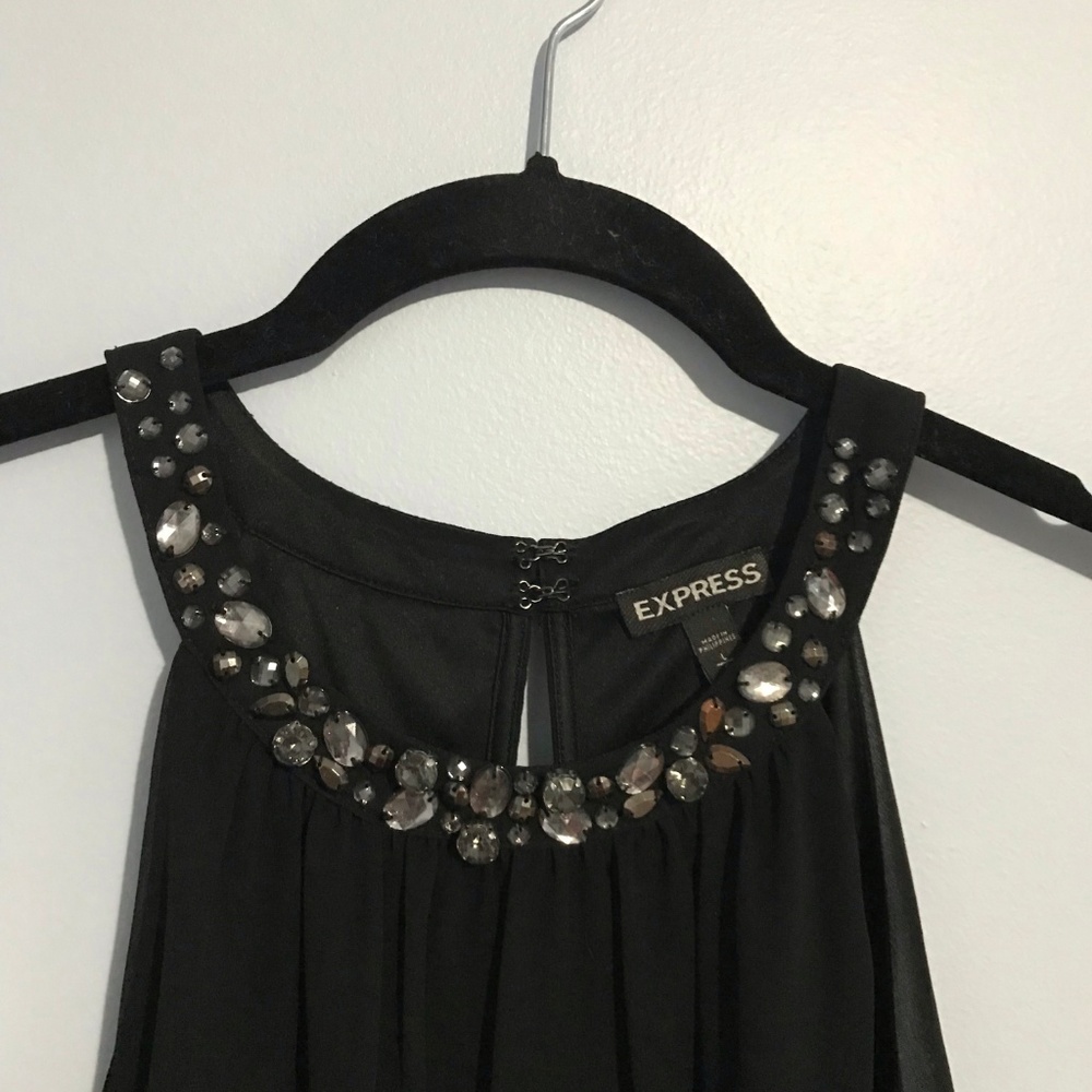 EXPRESS Rhinestone Neckline Top - Picture 6 of 7